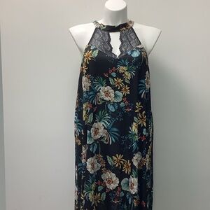 Cacique intimate Black Floral high neck sleepwear Dress size 18/20